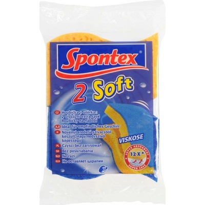 Spontex Soft hubka + utierka viskózne extra savé hubky na riad 2 ks