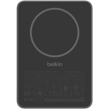 Belkin Преносим заряден акумулатор Belkin BoostCharge Slim Magnetic 5000 mAh, черен (BPD010HQBK)