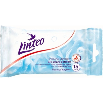 Linteo vlhčené osviežujúce antibakteriálne obrúsky pre dennú potrebu 15 ks