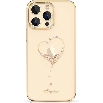 Kingxbar Wish Series silikonové pouzdro s original Swarovski crystals na iPhone 14 PLUS 6.7" Gold