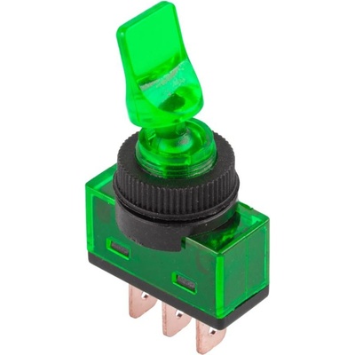CABLETECH Prepínač páčkový ASW-14D 3pin zelený