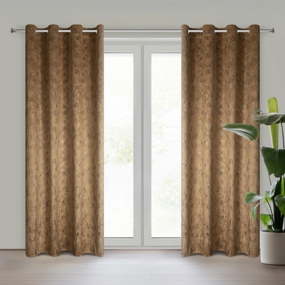 EUROFIRANY ZATEMŇOVACÍ ZÁVES NA KRÚŽKOCH KORNELIA 140X250 CM MEDOVÁ