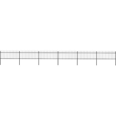 vidaXL Zahradní plot s kopím nahoře ocelový 1005 x 80 cm černý