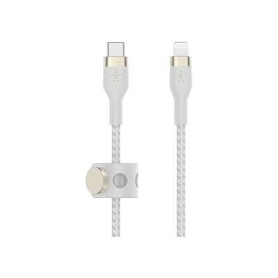 Belkin BOOST CHARGE Lightning/USB-C kabel, 3m, bílý - odolný PRO Flex (CAA011bt3MWH)
