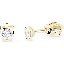 Cutie Diamonds kôstkové náušnice zo žltého zlata s briliantmi DZ8007-30-00-X-1