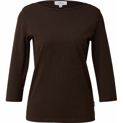 s.Oliver T-SHIRT MIT U-BOOT-AUSSCHNITT IM SLIM FIT Hnědá