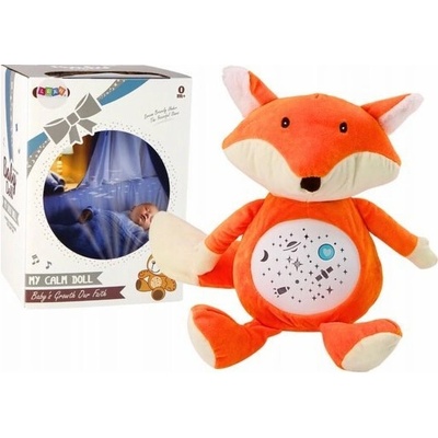 LeanToys Plyšový medvídek uspávací světla, zvuky, noční a denní režim, liška