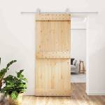vidaXL Преплъзваща се врата Естествено и бяло 90 x 210 cm (3445029)