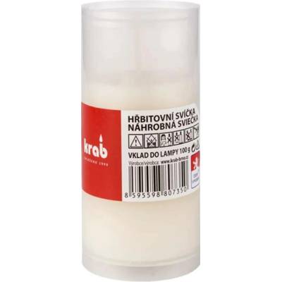 svíčka hřbit.100g, bílá TBL, 24hod., vklad