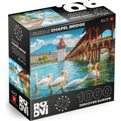 ROOVI - Puzzle Chapel Bridge, Lucerne, Switzerland - 1 000 piese