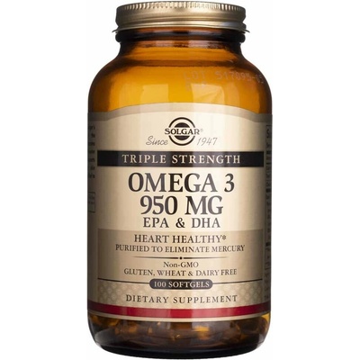 Solgar Omega 3 EPA & DHA Trojitá sila 950mg 100 kapsúl