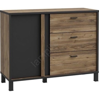 FORTE Комод с чекмеджета oren, кафяв/черен (fr0056)