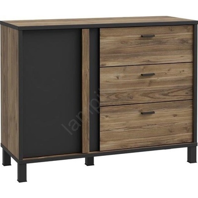 FORTE Комод с чекмеджета oren, кафяв/черен (fr0056)