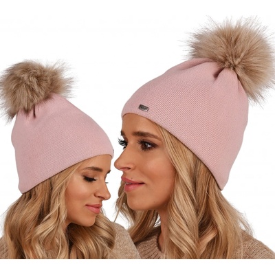 Fashionweek dámská zimní čepice s bambulí ZIZI15/A13 světle růžová