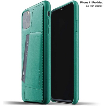 Mujjo Leather Wallet Case - кожен (естествена кожа) кейс с джоб за кредитна карта за iPhone 11 Pro Max (зелен)