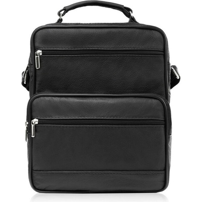 Cyrus Čierny pánsky kožený crossbag