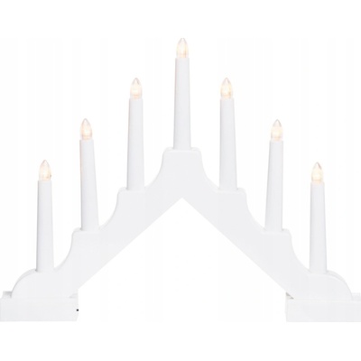 LED SVÍCEN ADVENTNÍ 7 SVĚTEL BATERIOVÝ S ČASOVAČEM 29 CM BÍLÝ