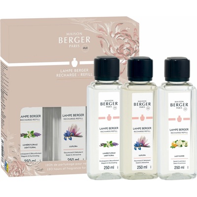 Maison Berger Paris náplne do katalytických lámp Svetlo kvetín + Magnólia + Lady flower 3 x 250 ml