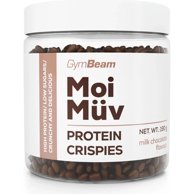 MoiMüv Protein Crispies GymBeam mléčná čokoláda 190 g – Zbozi.Blesk.cz