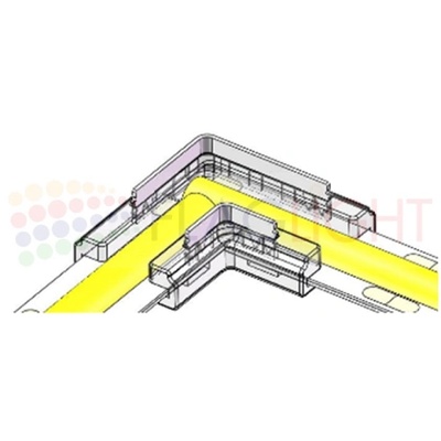L Конектор Прозрачен за LED Лента 8мм 5А max (1436-L)