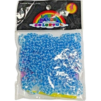 Loom Bands gumičky s háčkem na pletení průsvitné modré