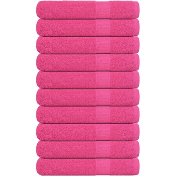 vidaXL Кърпи 10 бр розови 100x200 см 360 gsm 100% памук (137060)