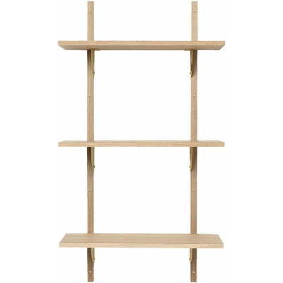 Ferm Living Police Sector Shelf S/L, natural oak/brass