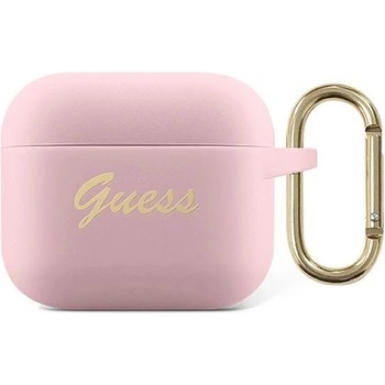 Guess Калъф Guess GUA3SSSI Vintage Script за Apple AirPods 3, розов/силикон (GUE001380)