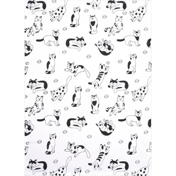 SCANquilt DEKORO mačičky 50x70 cm biela čierna