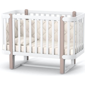 Veres Бебешка кошара от бук Монако БЯЛО/КАПУЧИНО 60/120 см