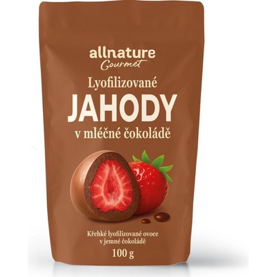 Allnature Mrazom sušené jahody v mliečnej čokoláde 100 g