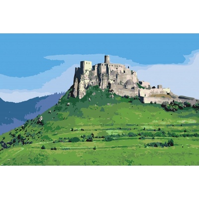 Vymalujsisam.sk Maľovanie podľa čísiel Spišský hrad Veľkosť 40 x 60 cm Rám Bez rámu iba zrolované plátno