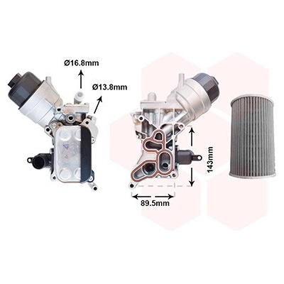 Olejový chladič pro motorový olej VAN WEZEL 37013729