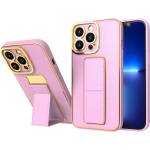 Apple Луксозен калъф със стойка за Apple iPhone 12 Pro - Розов KP24805