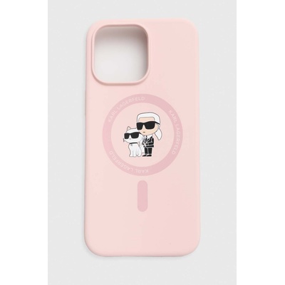 KARL LAGERFELD Кейс за телефон Karl Lagerfeld iPhone 15 Pro Max 6.7 в розово KLHMP15XSCMKCRHP (KLHMP15XSCMKCRHP)