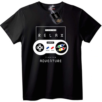 NOONEBRAND Тениска Геймър Отпускащо Приключение - S, Black