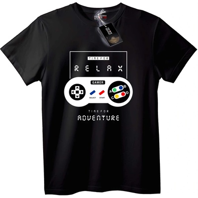 NOONEBRAND Тениска Геймър Отпускащо Приключение - S, Black