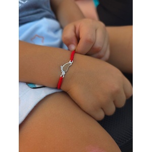Kathryn' s Bracelets Бебешка стъпка с име и червен конец от сребро (ДЗГ15)