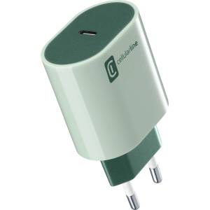 Cellularline Зарядно Style Color 220V PD USB-C 20W, Зелено