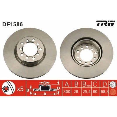 TRW Brzdový kotúč DF1586 sada 2 ks
