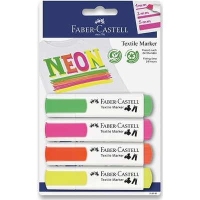 Faber-Castell Popisovače na textil 4 neonové barvy 159591