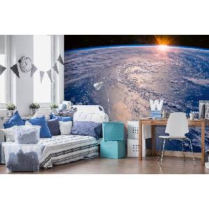 DIMEX ART Самозалепваща се флизелинова фототапета изглед към земята 375 x 250 см