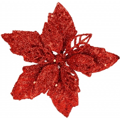 SPRINGOS Vianočná hviezda s tŕňom 13x13cm červená, vianočné dekorácie