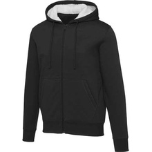 Natron mikina s kapucí a dlouhým zipem ze sherpa materiálu Černá