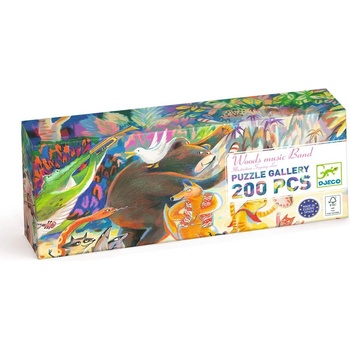 DJECO Панорамен пъзел Djeco от 200 части - Горска музикална банда (DJ07682)
