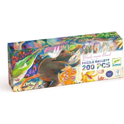 DJECO Панорамен пъзел Djeco от 200 части - Горска музикална банда (DJ07682)