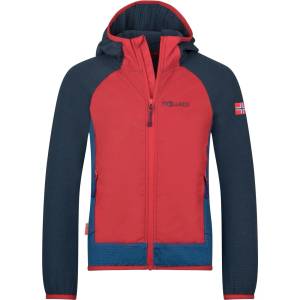 TROLLKIDS Детско поларено яке Trollkids Kid's Seiland Jacket Fleece jacket - Bright Red / Mystic Blue / Alpine Blue - размер 116 (EU) (703-5393-0215)