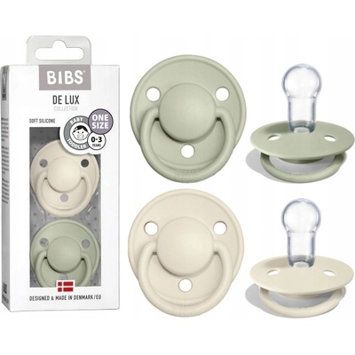 Bibs De Lux silikon 2 ks Ivory / sage