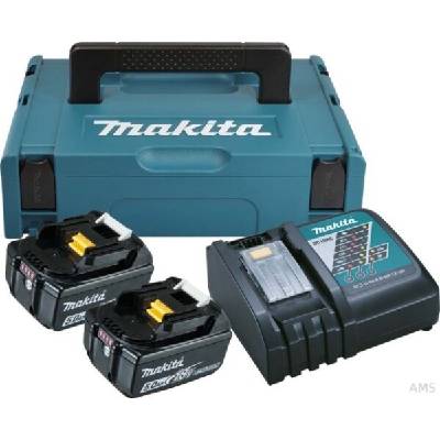 Комплект Makita - две батерии 18V, 3Ah BL1830 и зарядно DC18RC (BL1830B & DC18RC)