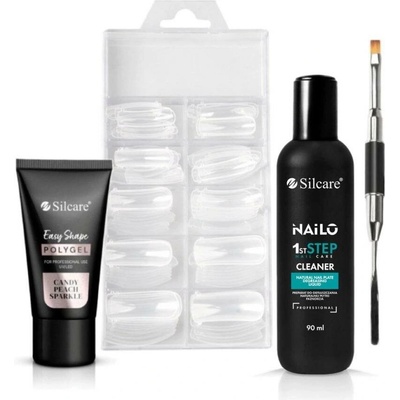 Silcare polygel candy peach sparkle 30 g set